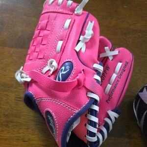 Rawlings Pink Tball Glove with White and Blue Accents NWOT
